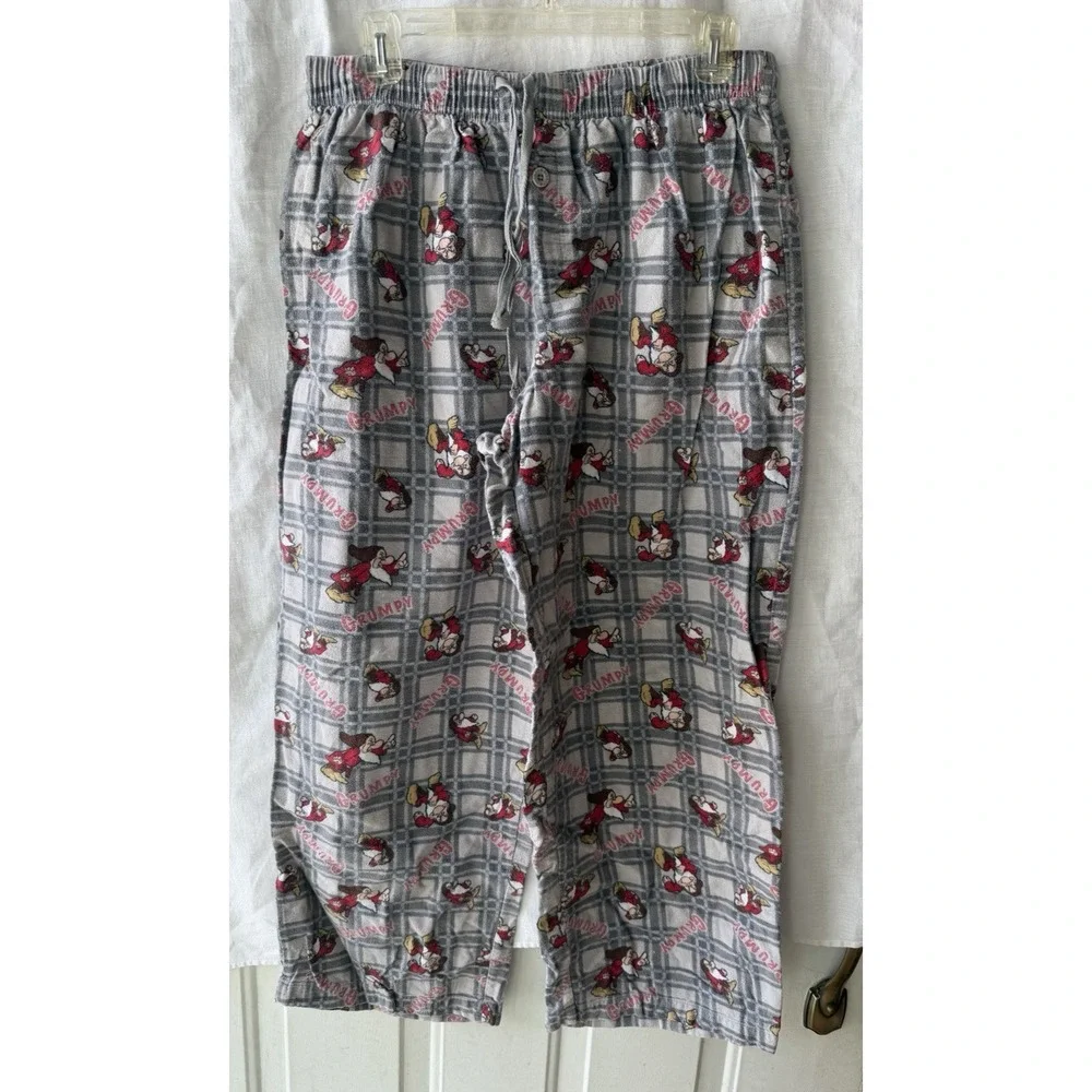 Disney Mens Grumpy Dwarf Pajama PJ Lounge Pants Large Gray - Picture 1 of 4